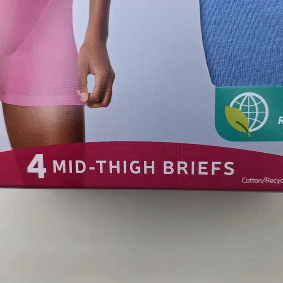 NWT Hanes Boyfriend Cotton Stretch Mid-thigh Briefs Sizes 5, 6, 7, 8 &9 Tagless - Picture 6 of 8